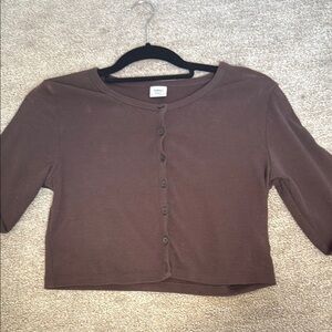 Aritzia Sunday Best Button-Up Cropped Top